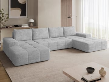 Falor 5-sits U-formad Bäddsoffa med Förvaring - Grå - Möbler - Vardagsrum - Bäddsoffor - Hörnbäddsoffa