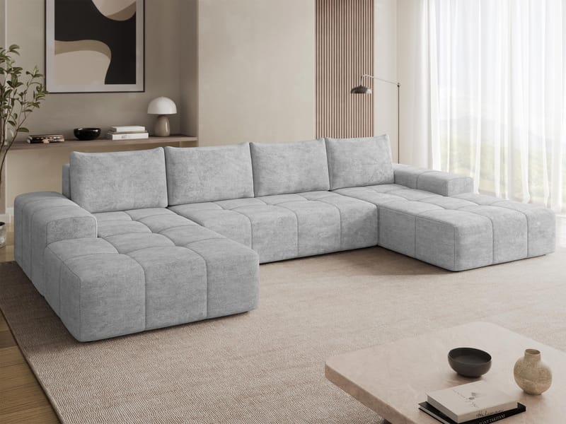 Falor 5-sits U-formad Bäddsoffa med Förvaring - Grå - Möbler - Vardagsrum - Bäddsoffor - Hörnbäddsoffa