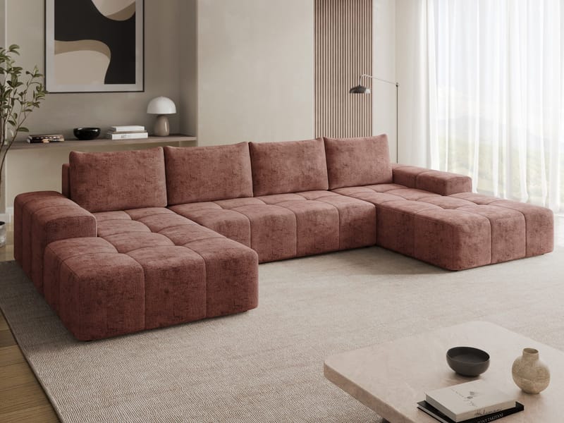 Falor 5-sits U-formad bäddsoffa - rosa - Möbler - Vardagsrum - Bäddsoffor - Hörnbäddsoffa