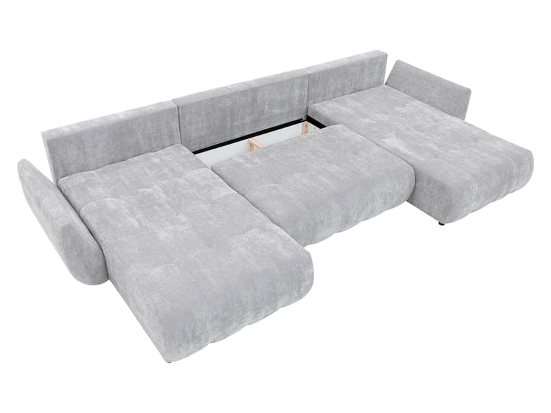 Faro 4-sits U-Bäddsoffa med förvaring - Svart - Möbler - Vardagsrum - Bäddsoffor - Hörnbäddsoffa