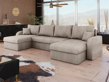 Faro 4-sits U-Bäddsoffa med förvaring - Möbler - Vardagsrum - Bäddsoffor - Hörnbäddsoffa