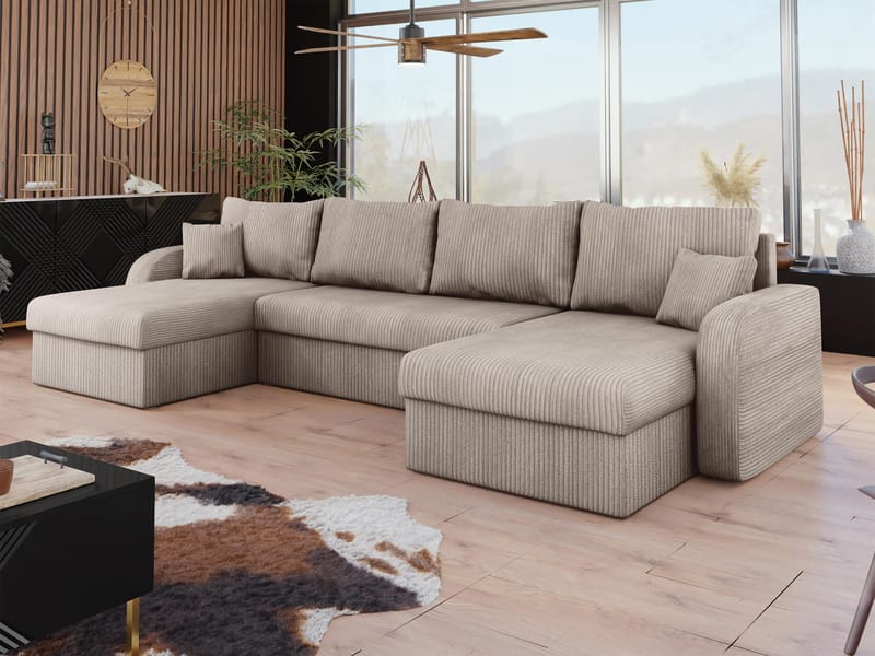 Faro 4-sits U-Bäddsoffa med förvaring - Möbler - Vardagsrum - Bäddsoffor - Hörnbäddsoffa