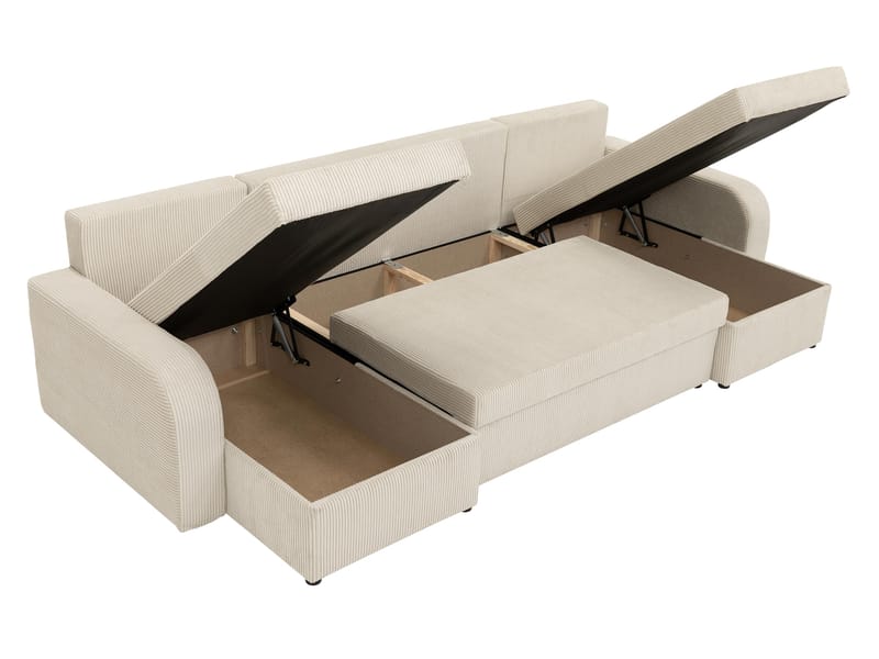 Faro 4-sits U-Bäddsoffa med förvaring - Möbler - Vardagsrum - Bäddsoffor - Hörnbäddsoffa