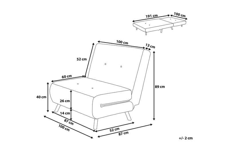 FARRIS Bäddsoffa 100 cm - Möbler - Vardagsrum - Bäddsoffor