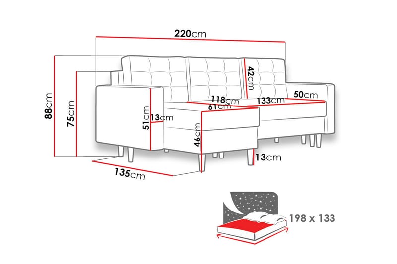 FATIMA Divanbäddsoffa - Gul - Bäddsoffor - Bäddsoffa divan