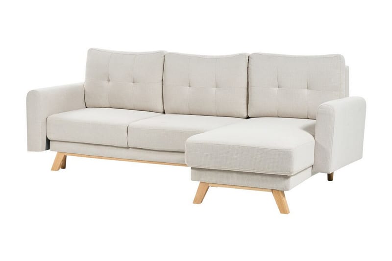 Faustin Hörnbäddsoffa 3-sits - Beige/Ljust trä - Möbler - Vardagsrum - Bäddsoffor - Hörnbäddsoffa