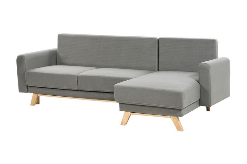 Faustin Hörnbäddsoffa 3-sits - Grå/Ljust trä - Möbler - Vardagsrum - Bäddsoffor - Hörnbäddsoffa