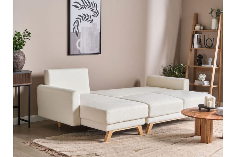 Faustin Hörnbäddsoffa 3-sits - Vit/Ljust trä - Möbler - Vardagsrum - Bäddsoffor - Hörnbäddsoffa