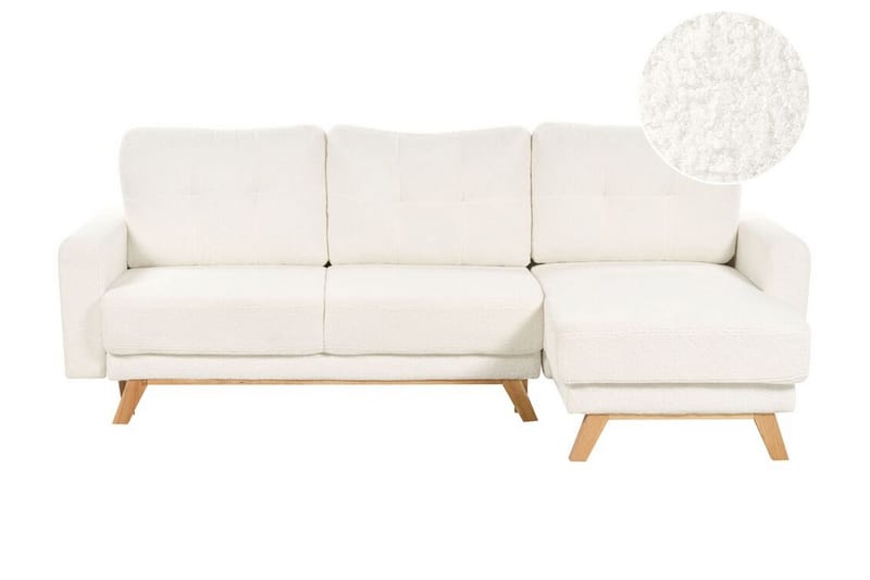 Faustin Hörnbäddsoffa 3-sits - Vit/Ljust trä - Möbler - Vardagsrum - Bäddsoffor - Hörnbäddsoffa