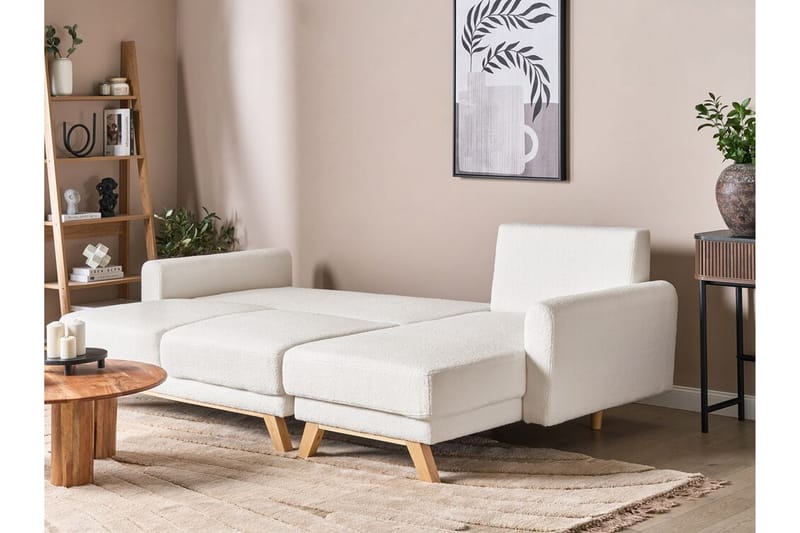 Faustin Hörnbäddsoffa 3-sits - Vit/Ljust trä - Möbler - Vardagsrum - Bäddsoffor - Hörnbäddsoffa