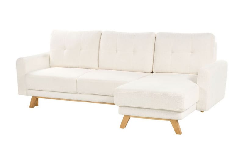 Faustin Hörnbäddsoffa 3-sits - Vit/Ljust trä - Möbler - Vardagsrum - Bäddsoffor - Hörnbäddsoffa