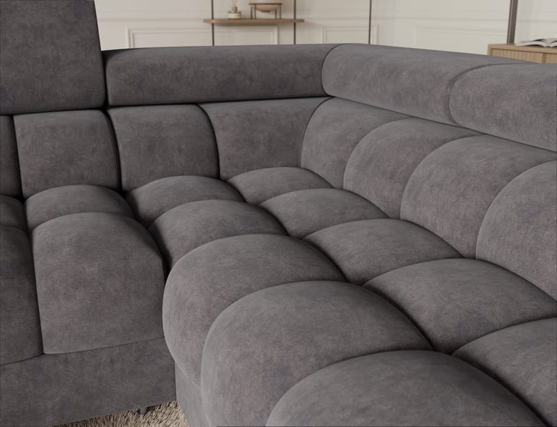 Fectory 6-sits Bubblig Hörnbäddsoffa med Schäslong och förvaring Höger - Aura 04 - Möbler - Vardagsrum - Bäddsoffor - Hörnbäddsoffa