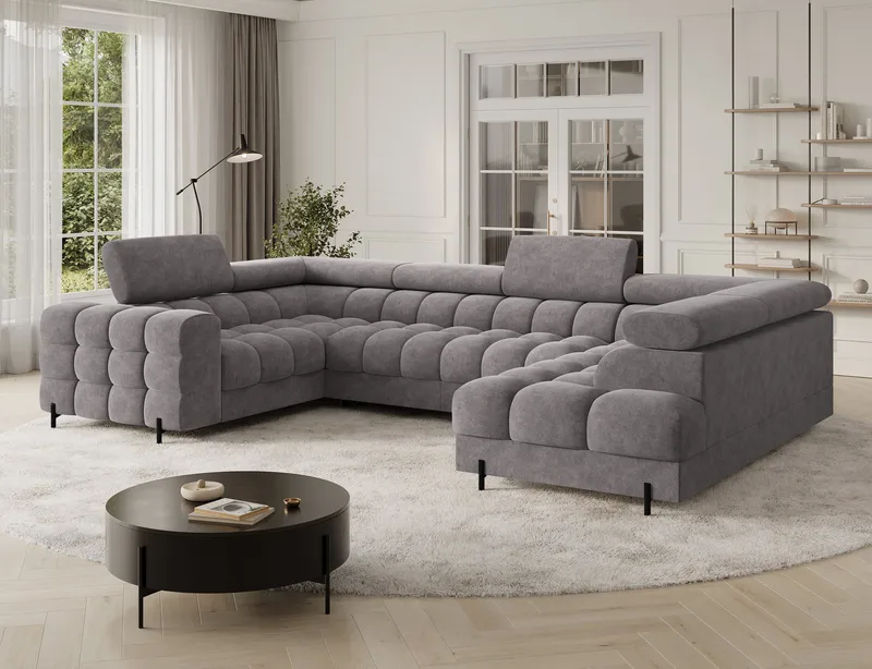 Fectory 6-sits Bubblig Hörnbäddsoffa med Schäslong och förvaring Höger - Aura 04 - Möbler - Vardagsrum - Bäddsoffor - Hörnbäddsoffa