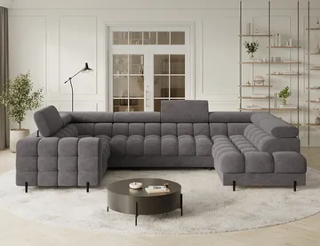 Fectory 6-sits Bubblig Hörnbäddsoffa med Schäslong och förvaring Höger - Aura 04 - Möbler - Vardagsrum - Bäddsoffor - Hörnbäddsoffa