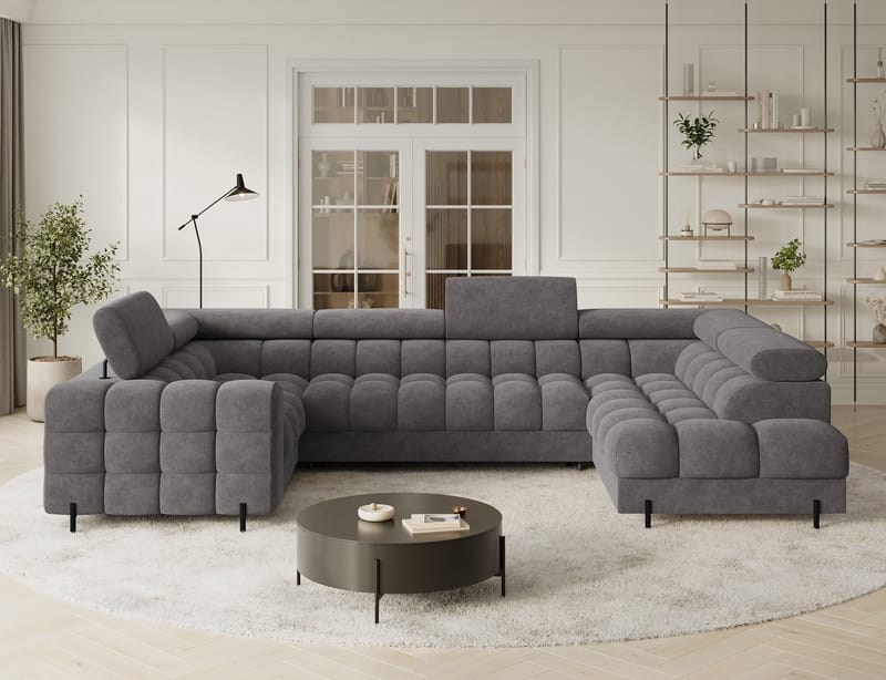 Fectory 6-sits Bubblig Hörnbäddsoffa med Schäslong och förvaring Höger - Aura 04 - Möbler - Vardagsrum - Bäddsoffor - Hörnbäddsoffa