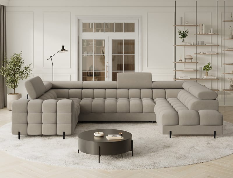 Fectory 6-sits Bubblig Hörnbäddsoffa med Schäslong och förvaring Höger - Aura 18 - Möbler - Vardagsrum - Bäddsoffor - Hörnbäddsoffa