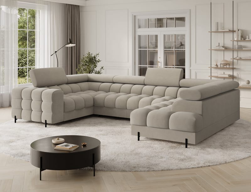 Fectory 6-sits Bubblig Hörnbäddsoffa med Schäslong och förvaring Höger - Aura 18 - Möbler - Vardagsrum - Bäddsoffor - Hörnbäddsoffa