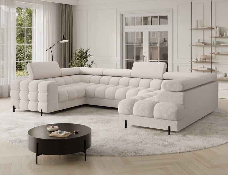 Fectory 6-sits Bubblig Hörnbäddsoffa med Schäslong och förvaring Höger - Baffix 20 - Möbler - Vardagsrum - Bäddsoffor - Hörnbäddsoffa