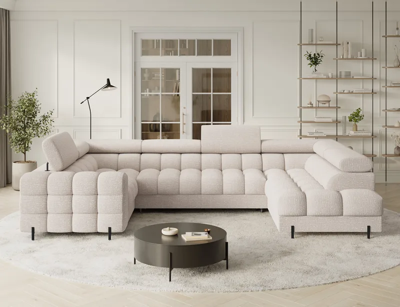 Fectory 6-sits Bubblig Hörnbäddsoffa med Schäslong och förvaring Höger - Baffix 20 - Möbler - Vardagsrum - Bäddsoffor - Hörnbäddsoffa
