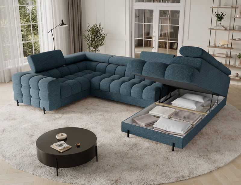 Fectory 6-sits Bubblig Hörnbäddsoffa med Schäslong och förvaring Höger - Jaffray 40 - Möbler - Vardagsrum - Bäddsoffor - Hörnbäddsoffa
