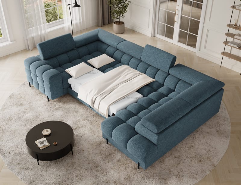 Fectory 6-sits Bubblig Hörnbäddsoffa med Schäslong och förvaring Höger - Jaffray 40 - Möbler - Vardagsrum - Bäddsoffor - Hörnbäddsoffa