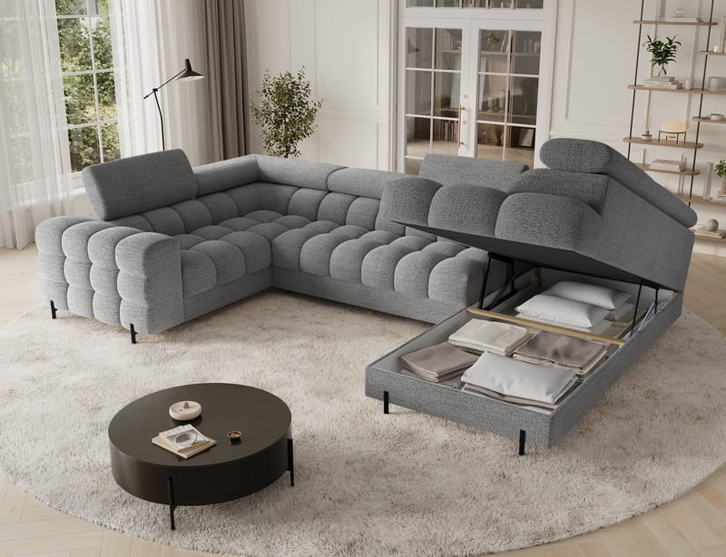 Fectory 6-sits Bubblig Hörnbäddsoffa med Schäslong och förvaring Höger - Royal 03 - Möbler - Vardagsrum - Bäddsoffor - Hörnbäddsoffa