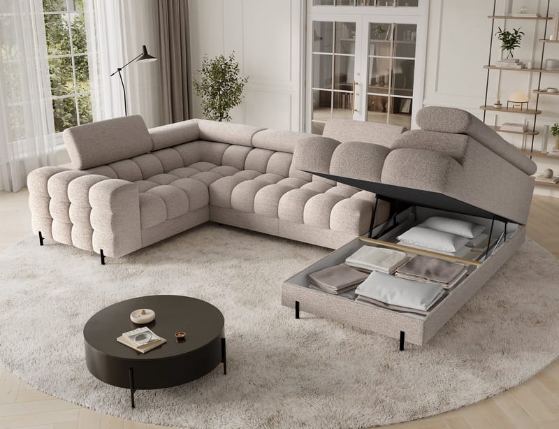 Fectory 6-sits Bubblig Hörnbäddsoffa med Schäslong och förvaring Höger - Royal 18 - Möbler - Vardagsrum - Bäddsoffor - Hörnbäddsoffa