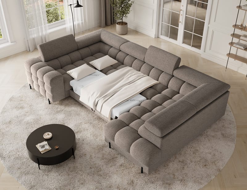 Fectory 6-sits Bubblig Hörnbäddsoffa med Schäslong och förvaring Höger - Royal 20 - Möbler - Vardagsrum - Bäddsoffor - Hörnbäddsoffa
