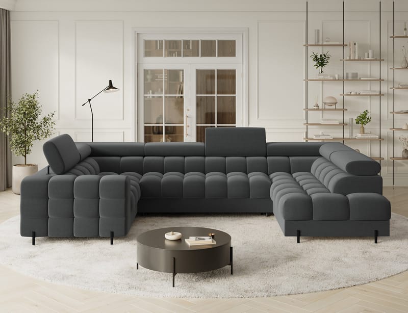 Fectory 6-sits Bubblig Hörnbäddsoffa med Schäslong och förvaring Höger - Sola 06 - Möbler - Vardagsrum - Bäddsoffor - Hörnbäddsoffa