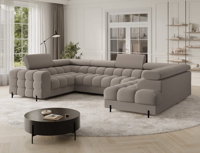 Fectory 6-sits Bubblig Hörnbäddsoffa med Schäslong och förvaring Höger - Sola 18 - Möbler - Vardagsrum - Bäddsoffor - Hörnbäddsoffa