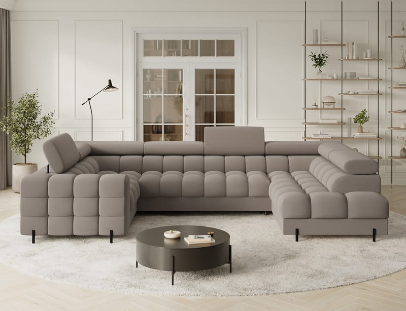 Fectory 6-sits Bubblig Hörnbäddsoffa med Schäslong och förvaring Höger - Sola 18 - Möbler - Vardagsrum - Bäddsoffor - Hörnbäddsoffa