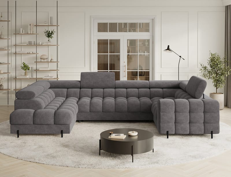 Fectory 6-sits Bubblig Hörnbäddsoffa med Schäslong och förvaring Vänster - Aura 04 - Möbler - Vardagsrum - Bäddsoffor - Hörnbäddsoffa