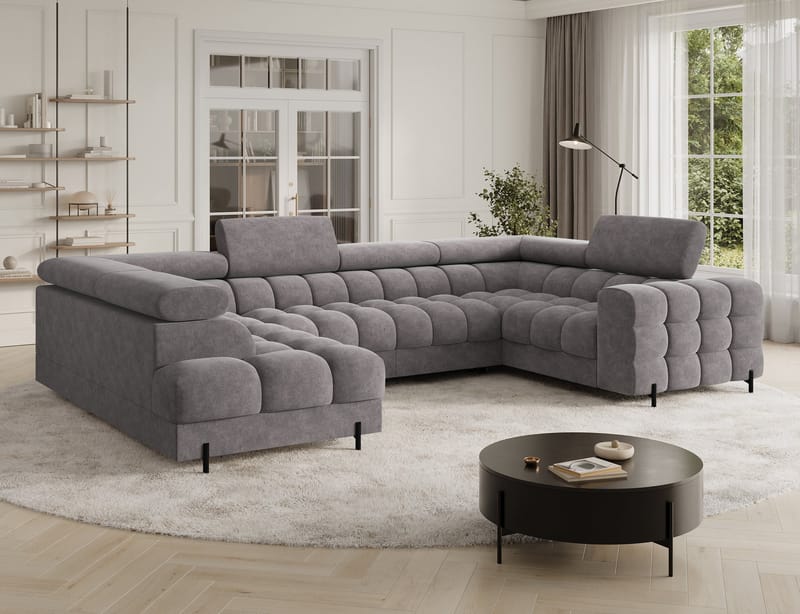 Fectory 6-sits Bubblig Hörnbäddsoffa med Schäslong och förvaring Vänster - Aura 04 - Möbler - Vardagsrum - Bäddsoffor - Hörnbäddsoffa