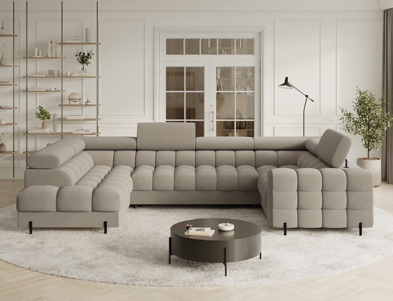 Fectory 6-sits Bubblig Hörnbäddsoffa med Schäslong och förvaring Vänster - Aura 18 - Möbler - Vardagsrum - Bäddsoffor - Hörnbäddsoffa