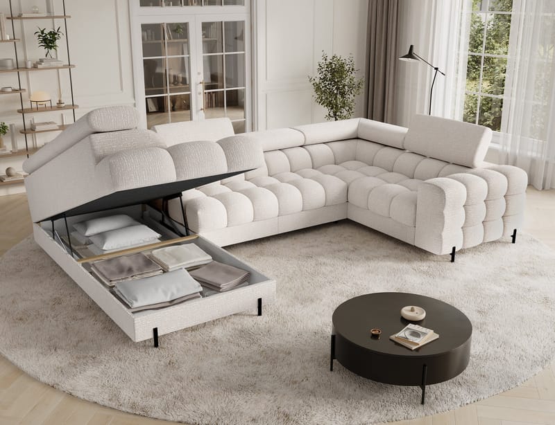 Fectory 6-sits Bubblig Hörnbäddsoffa med Schäslong och förvaring Vänster - Baffix 20 - Möbler - Vardagsrum - Bäddsoffor - Hörnbäddsoffa