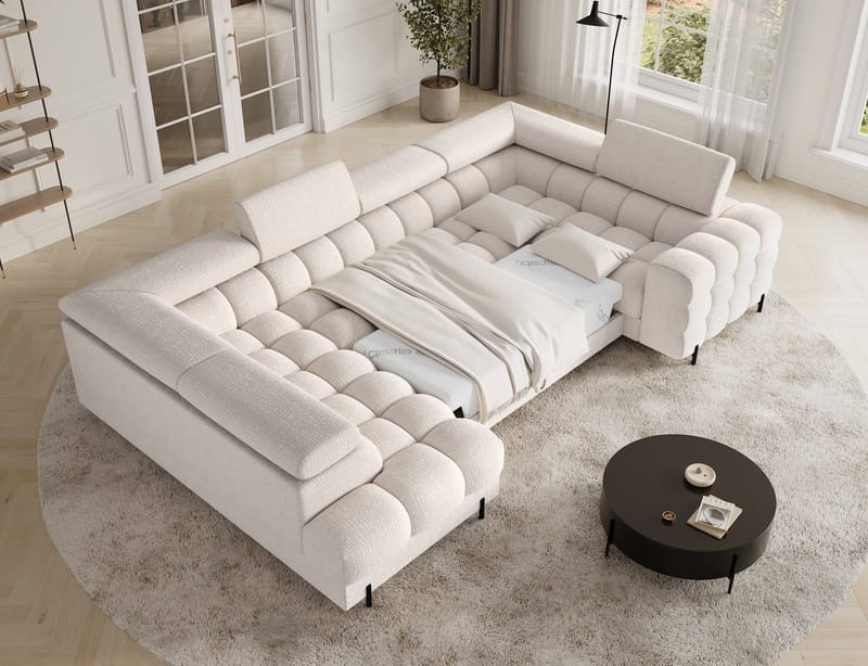 Fectory 6-sits Bubblig Hörnbäddsoffa med Schäslong och förvaring Vänster - Baffix 20 - Möbler - Vardagsrum - Bäddsoffor - Hörnbäddsoffa