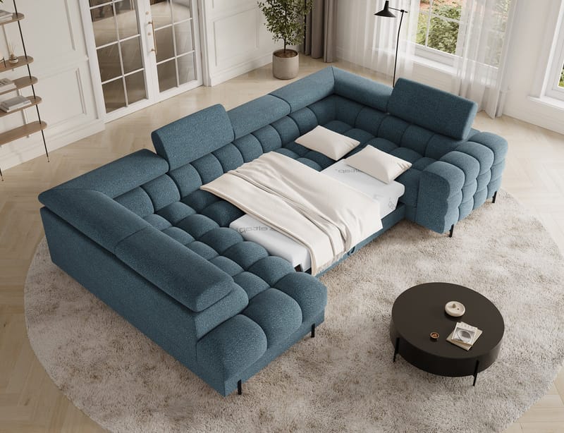 Fectory 6-sits Bubblig Hörnbäddsoffa med Schäslong och förvaring Vänster - Jaffray 40 - Möbler - Vardagsrum - Bäddsoffor - Hörnbäddsoffa