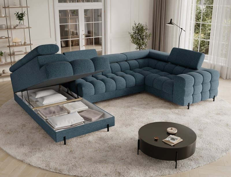 Fectory 6-sits Bubblig Hörnbäddsoffa med Schäslong och förvaring Vänster - Jaffray 40 - Möbler - Vardagsrum - Bäddsoffor - Hörnbäddsoffa
