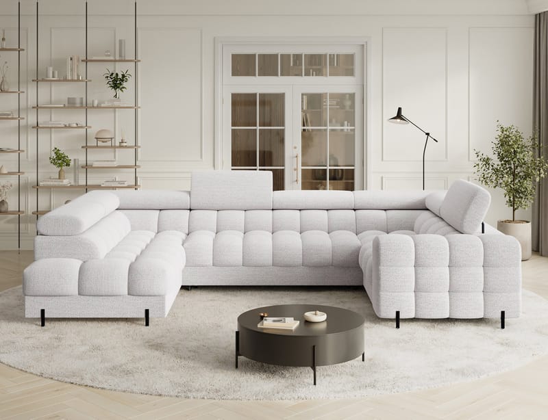 Fectory 6-sits Bubblig Hörnbäddsoffa med Schäslong och förvaring Vänster - Royal 01 - Möbler - Vardagsrum - Bäddsoffor - Hörnbäddsoffa