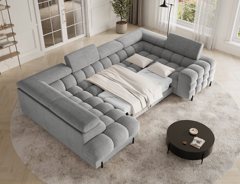 Fectory 6-sits Bubblig Hörnbäddsoffa med Schäslong och förvaring Vänster - Royal 03 - Möbler - Vardagsrum - Bäddsoffor - Hörnbäddsoffa