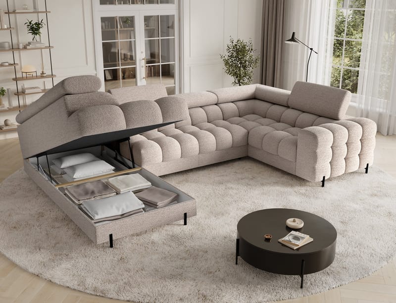 Fectory 6-sits Bubblig Hörnbäddsoffa med Schäslong och förvaring Vänster - Royal 18 - Möbler - Vardagsrum - Bäddsoffor - Hörnbäddsoffa