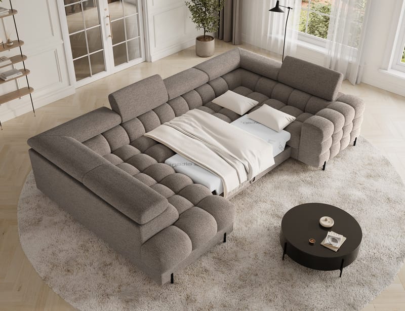 Fectory 6-sits Bubblig Hörnbäddsoffa med Schäslong och förvaring Vänster - Royal 20 - Möbler - Vardagsrum - Bäddsoffor - Hörnbäddsoffa