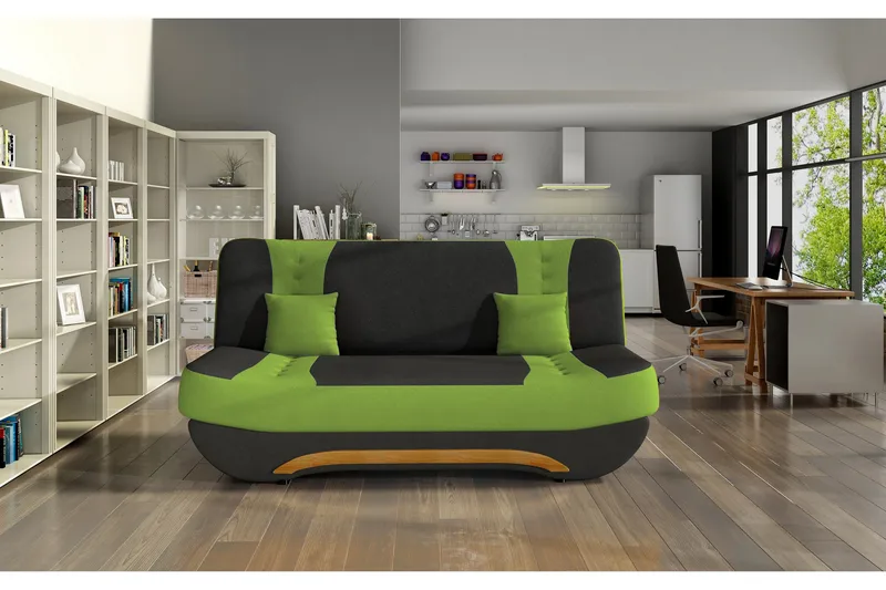 Fenga Bäddsoffa, Svart/Grön