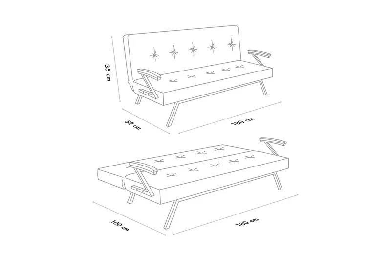 Fennor Bäddsoffa 3-sits - Petrol Grön - Möbler - Vardagsrum - Bäddsoffor