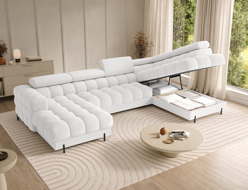 Feraria 6-sits Bubblig Bäddsoffa med Divan och Schäslong förvaring Höger - Royal 01 - Möbler - Vardagsrum - Bäddsoffor - Hörnbäddsoffa
