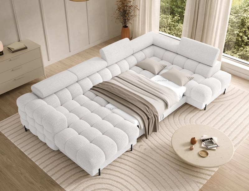 Feraria 6-sits Bubblig Bäddsoffa med Divan och Schäslong förvaring Höger - Royal 01 - Möbler - Vardagsrum - Bäddsoffor - Hörnbäddsoffa