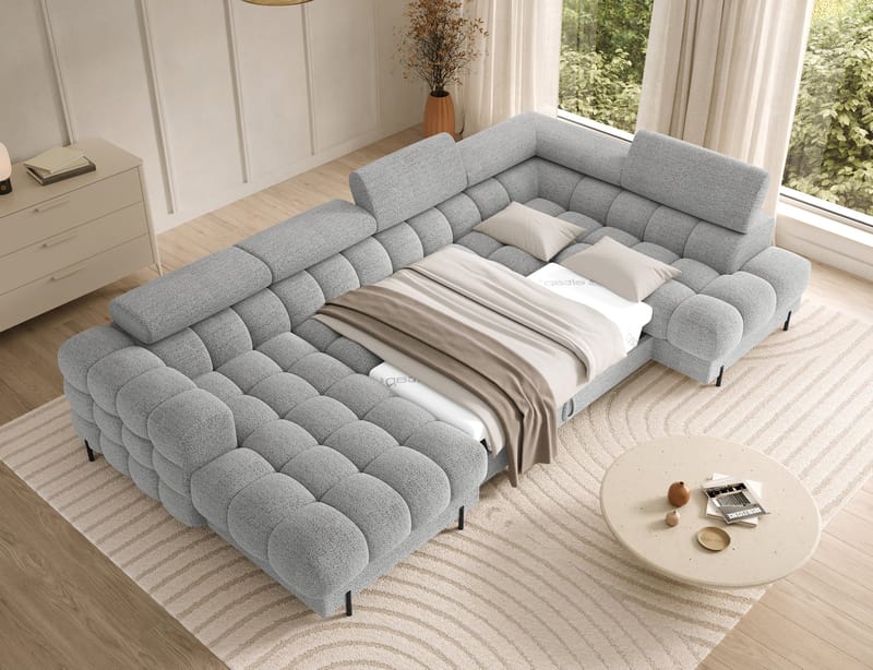 Feraria 6-sits Bubblig Bäddsoffa med Divan och Schäslong förvaring Höger - Royal 03 - Möbler - Vardagsrum - Bäddsoffor - Hörnbäddsoffa