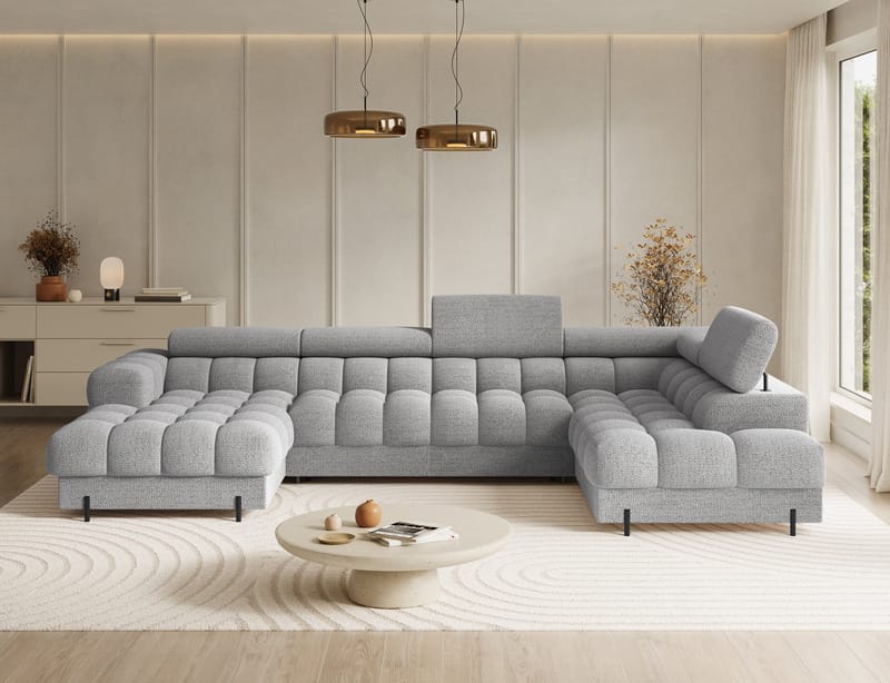 Feraria 6-sits Bubblig Bäddsoffa med Divan och Schäslong förvaring Höger - Royal 03 - Möbler - Vardagsrum - Bäddsoffor - Hörnbäddsoffa