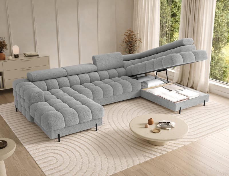 Feraria 6-sits Bubblig Bäddsoffa med Divan och Schäslong förvaring Höger - Royal 03 - Möbler - Vardagsrum - Bäddsoffor - Hörnbäddsoffa