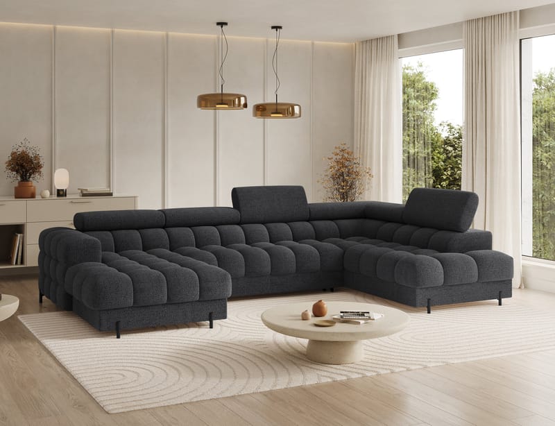 Feraria 6-sits Bubblig Bäddsoffa med Divan och Schäslong förvaring Höger - Royal 05 - Möbler - Vardagsrum - Bäddsoffor - Hörnbäddsoffa